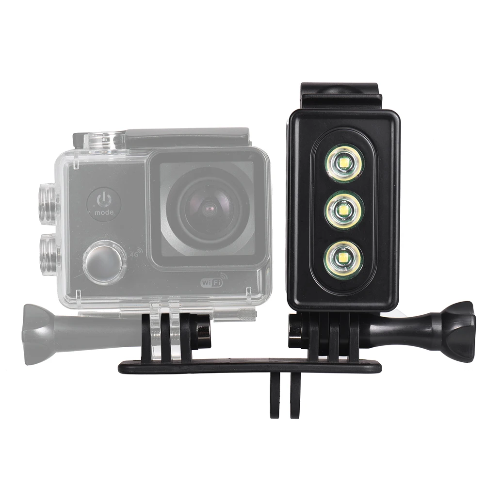 Водонепроницаемая светодиодная лампа для дайвинга 30 м GoPro Hero 7/6/5S/5/4S/4/3 +/3