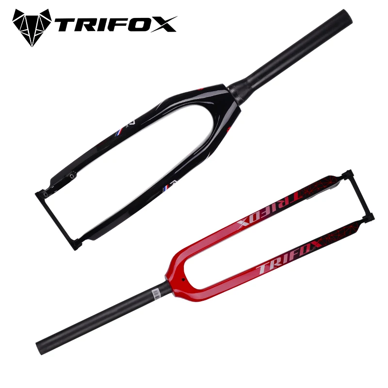 TRIFOX, горный велосипед, полностью углеродная вилка, сплав, прямая труба MTB 26er 29er 700C, жесткая, 100*9 мм, дисковый тормоз, 160 мм, вилка для шоссейного велосипеда