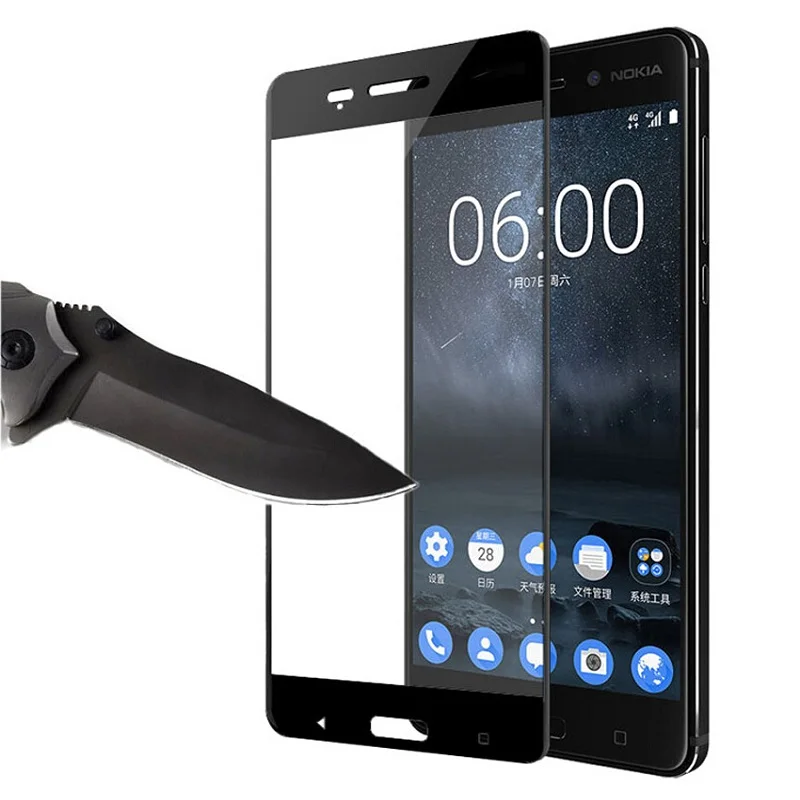 2.5D полное покрытие закаленное стекло для Nokia 6 2 3 5 2018 X5 X7 Plus 9H Защита экрана 7 8 1 X6