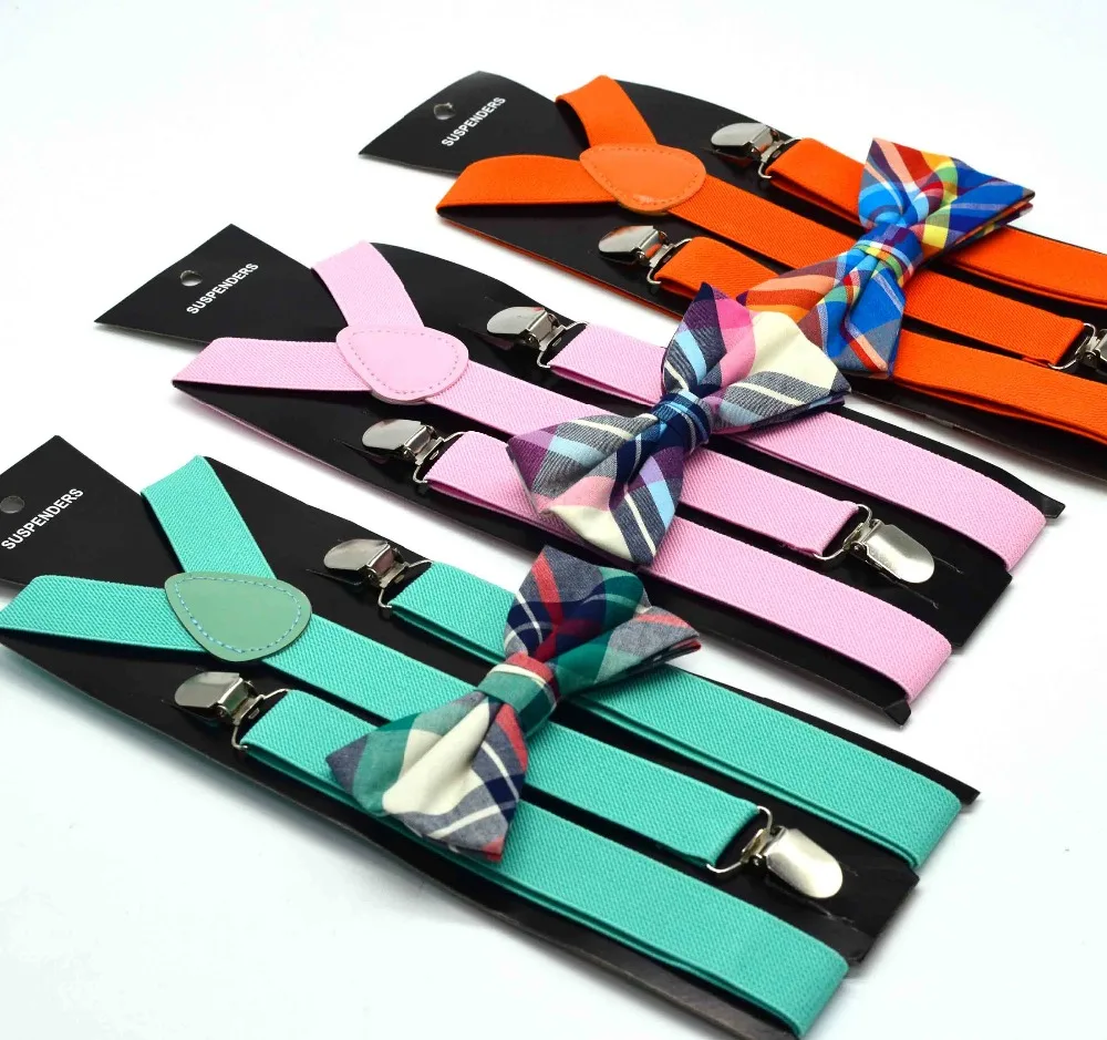 Подтяжки галстук бабочка набор для взрослых женщин мужчин сплошной бандаж