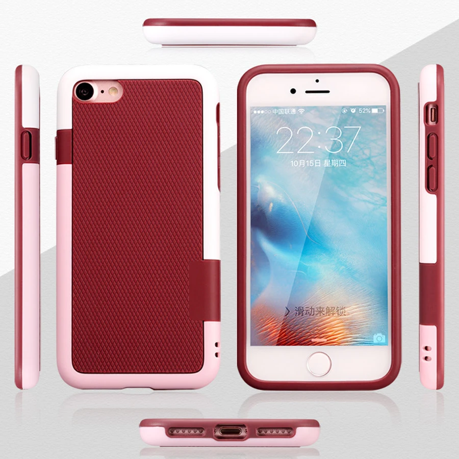 Lancase чехол для iPhone 7 бумажник кремния хит двойной Цвет сращивания мягкий Plus Чехлы