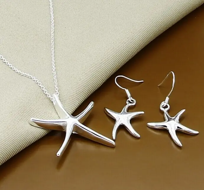 Комплект ювелирных изделий для женщин серебряное ожерелье + серьги|jewelry sets