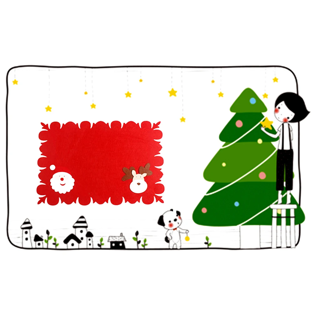 Милые рождественские кармашки для столовых приборов сменный коврик Санта олень