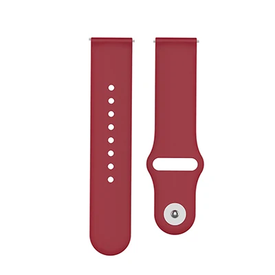 20 мм силиконовый ремешок для Amazfit bip Smartwatch сменный ремешок на запястье для samsung Galaxy watch Active/42 мм влагостойкий ремешок для часов - Цвет: Wine red Wrist strap