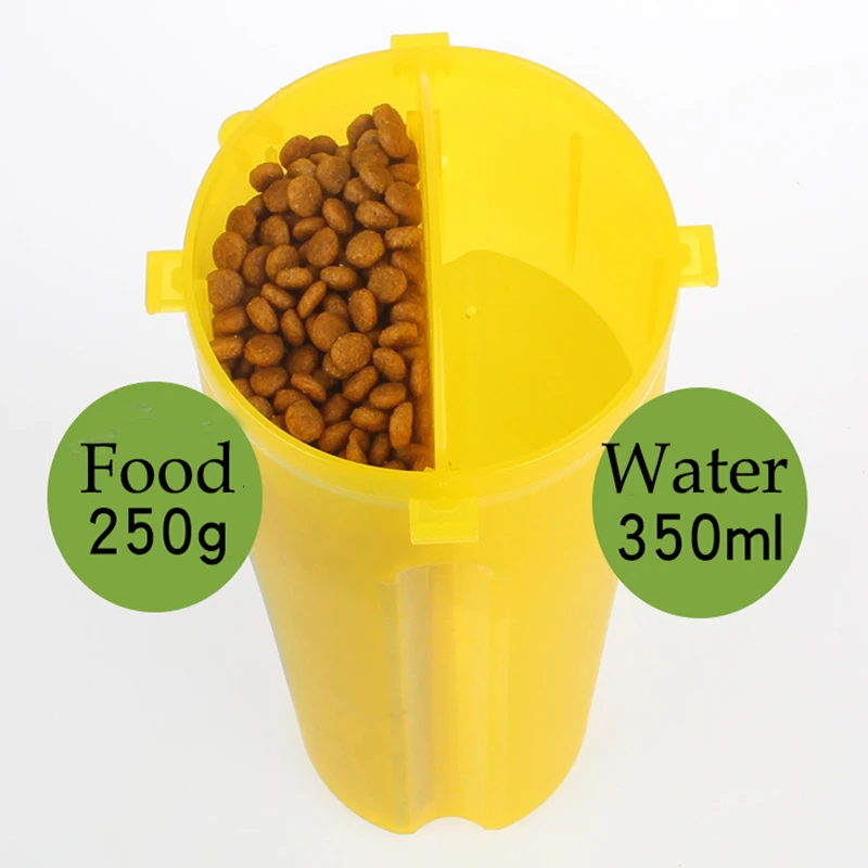 4 Colors Pet Travel Food Storage Cool Water Bottle 2 in 1 PP Dog Feeder Bowl Hiking Container 700ML | Дом и сад
