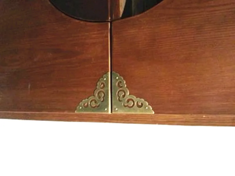 80 мм античный китайский Чистый медный угловой шкаф для двери ящик ювелирных