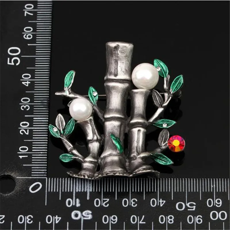 Fashion Vintage Brooch Pin Jewelry 2019 Pearl Pins and Brooches for Women Retro Bamboo Metal Badge Clothes | Украшения и