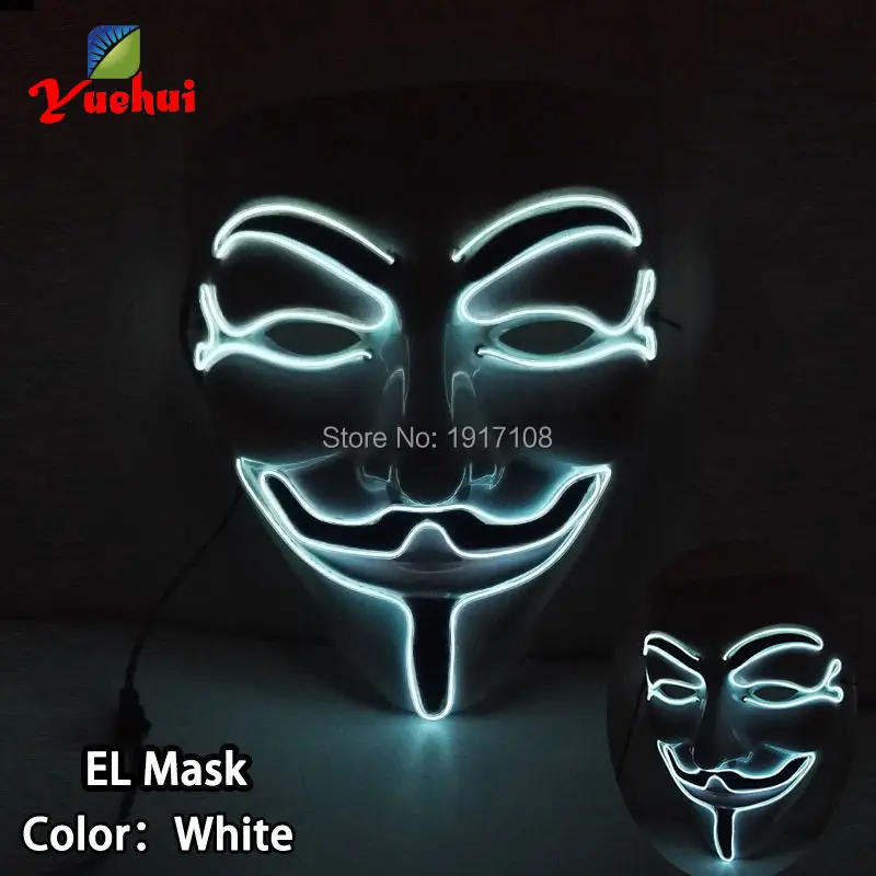 

Оптовая продажа 10 шт. LED проблескивая маска вечерние Декор EL маски Питание от батареи забавные для нового года и Рождества, клуб, вечерние ук...