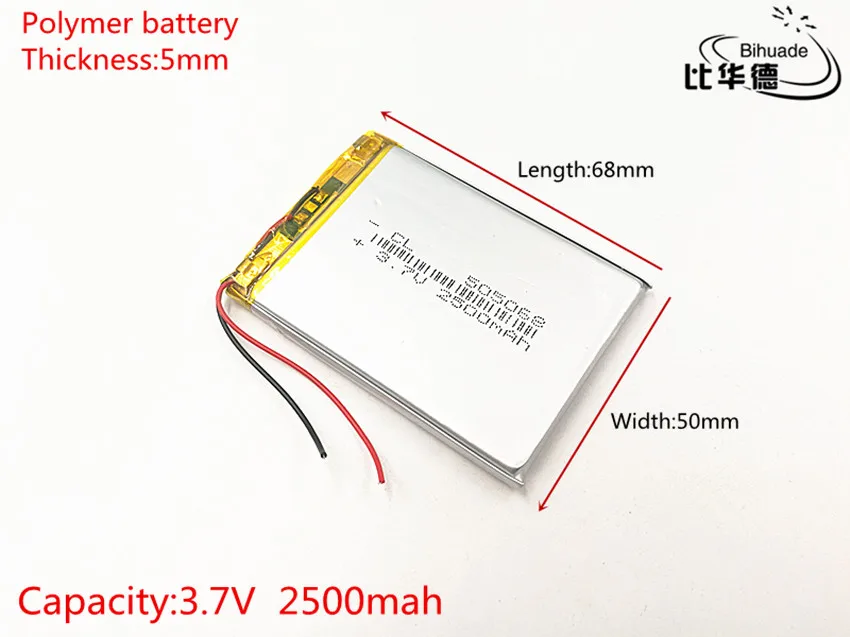1 шт./лот 3 7 V 2500mAh 505068 литий полимерный ионный аккумулятор для Mp3 MP4 MP5 Игрушечный