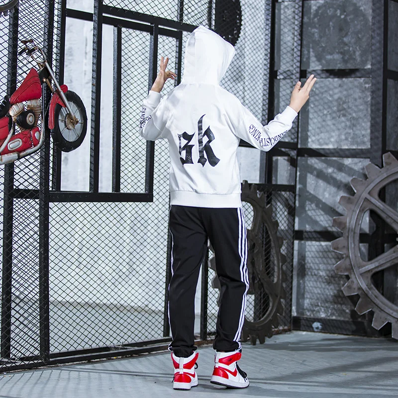 Хип хоп танцевальный костюм 3 шт./компл. детский Джазовый Школьная уличная