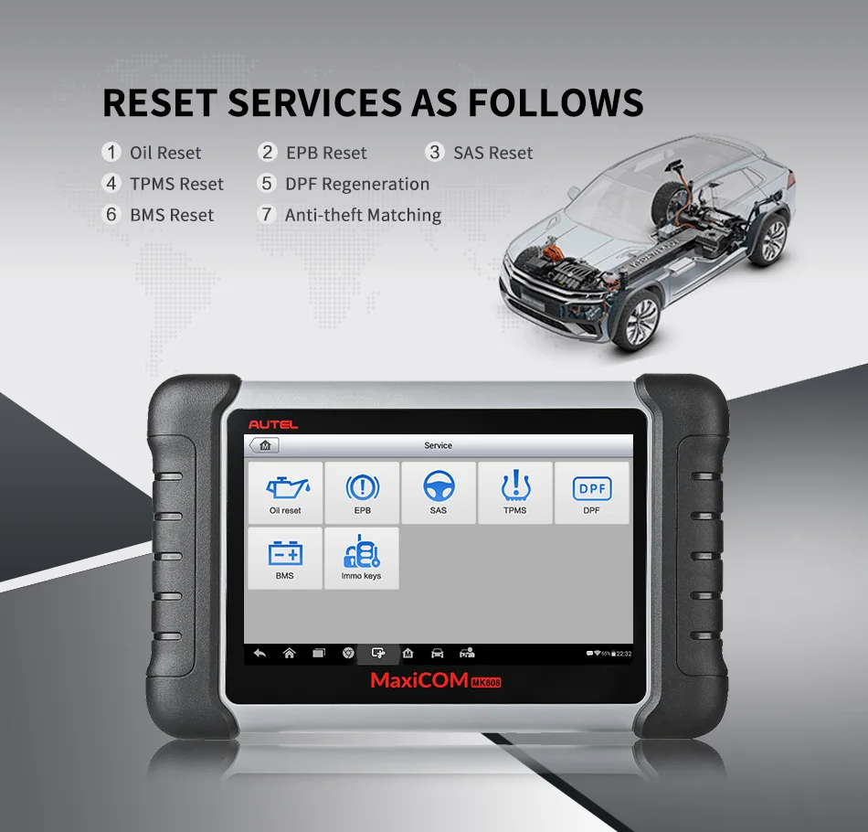 Autel MaxiCom MK808 OBDII сканер автомобильный диагностический инструмент полный системный