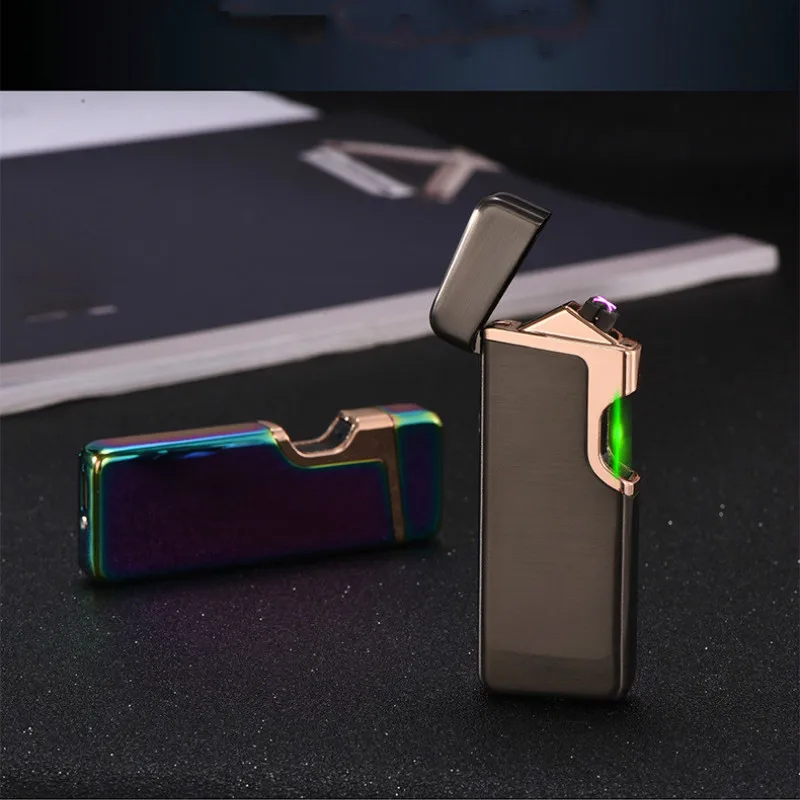 Быстрая Зеленая лазерная Зажигалка для сигарет, Электронная зажигалка, USB плазменная двойная дуговая Зажигалка для свечи, металлические турбо электрические зажигалки