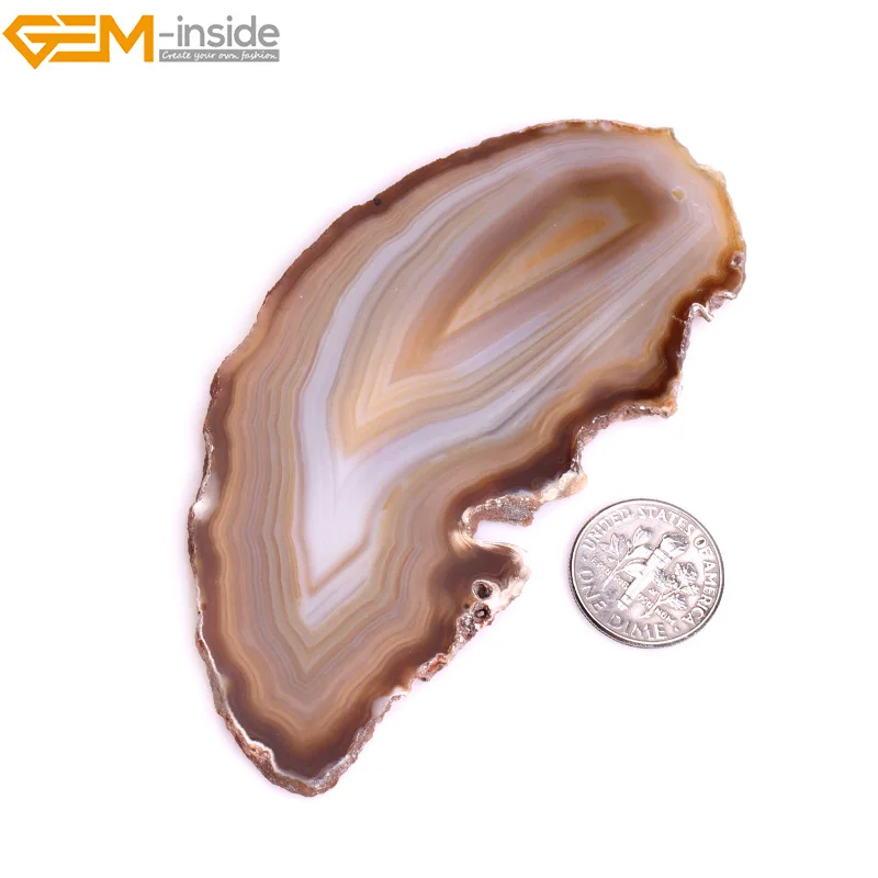 Gem-inside 8-9x3-4 см 1 шт. натуральные красные коричневые Агаты бусинки сверху просверленные плоские кусочки Кабошон бусины для самостоятельного изготовления ювелирных изделий бусины