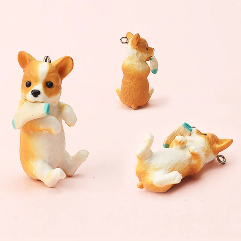 Kawaii Carttoon собака Кот свинья смолы Животные миниатюрные из полимерной фигурки