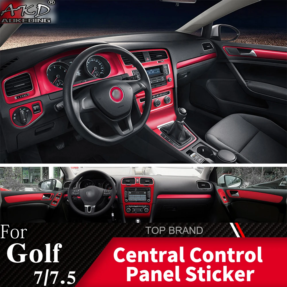 Центральная панель управления наклейки для Volkswagen golf7/7,5 украшения салона автомобиля литье углеродного волокна