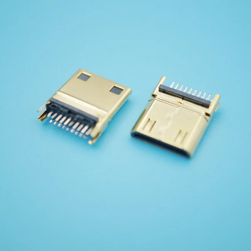 50 шт. золотого 19Pin Mini Micro HDMI Совместимость с портом jack для разъема цифровых