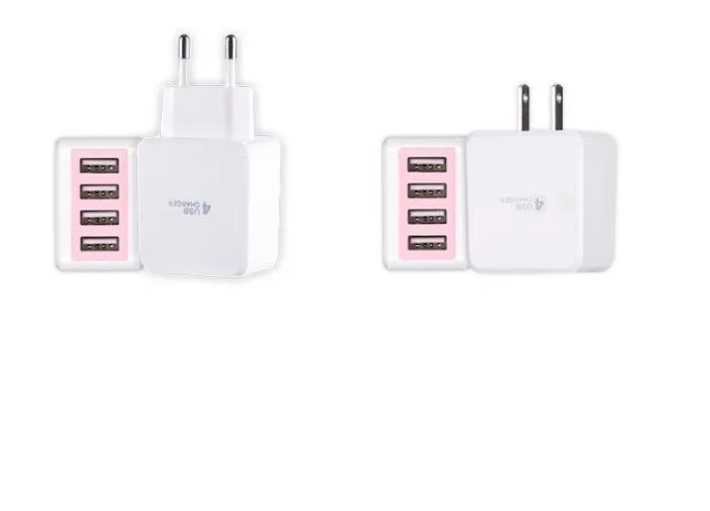 Мульти-порт 4USB для путешествий походная Зарядка телефона 4.1A Быстрая зарядка