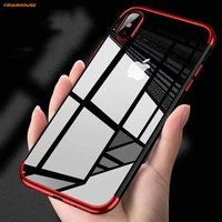 for iphone 13 11 12 pro 7 8 plus x 6 6s plus 5 5s se soft gel tpu case silicone plating transparent phone case back cover