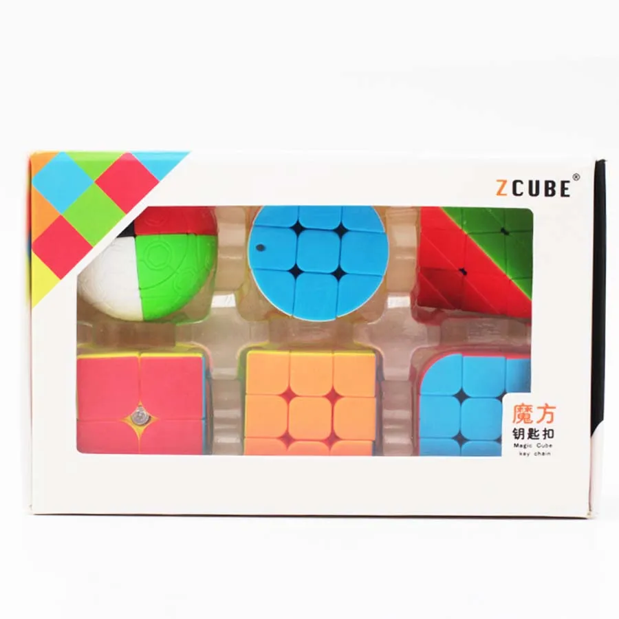 6 Pieces/Set Speed Cube 2x2x2 3x3x3 Pyramid Trihedron Cylinder Sphere Brain Teaser Puzzle Toy Educational Toys for Children | Игрушки и