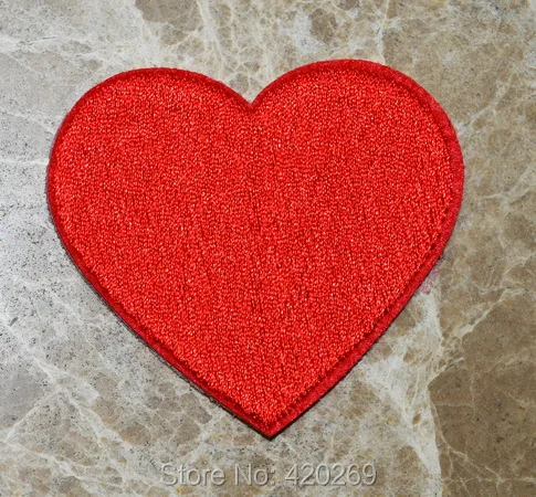 

120x Lovely Red Heart Iron On Patches, sew on patch,Appliques, Made of Cloth,100% Guaranteed Quality