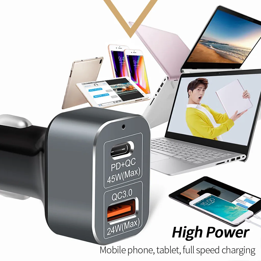 QC3.0 двойной USB порт и разъем универсальное автомобильное зарядное устройство