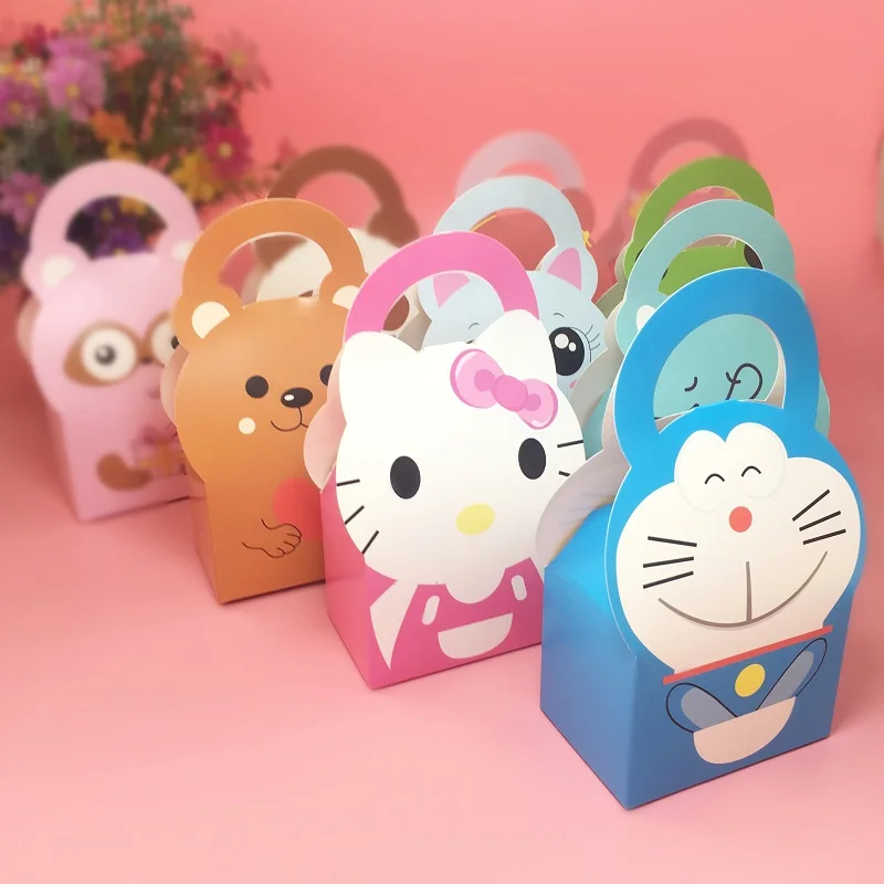 Милый мультфильм животных конфеты коробка подарок на вечеринку в честь рождения ребенка коробка дети день рождения украшения Подарочная коробка торт-закуска печенье бумажный пакет для конфет