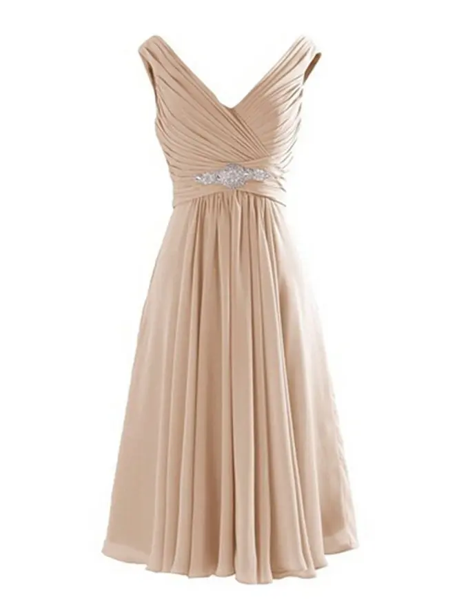 Шифоновое короткое платье с поясом ТРАПЕЦИЕВИДНОЕ ПЛАТЬЕ С V образным вырезом