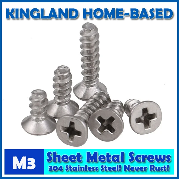 М3 крестообразный встраиваемый плоский винт с потайной головкой из нержавеющей