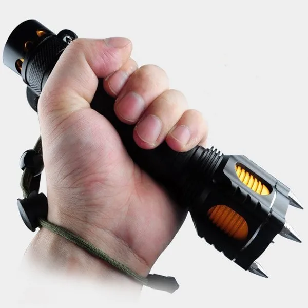 Тактическая ручка/Flashligh самообороны Многофункциональный Cree-T6 фонарик Открытый