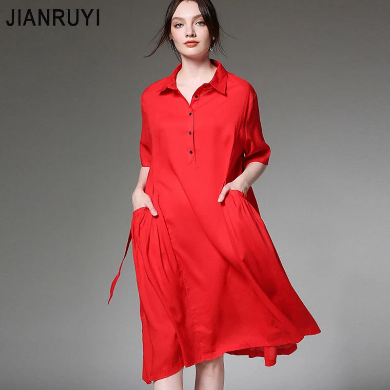 

Платье женское хлопковое с отворотом, большого размера