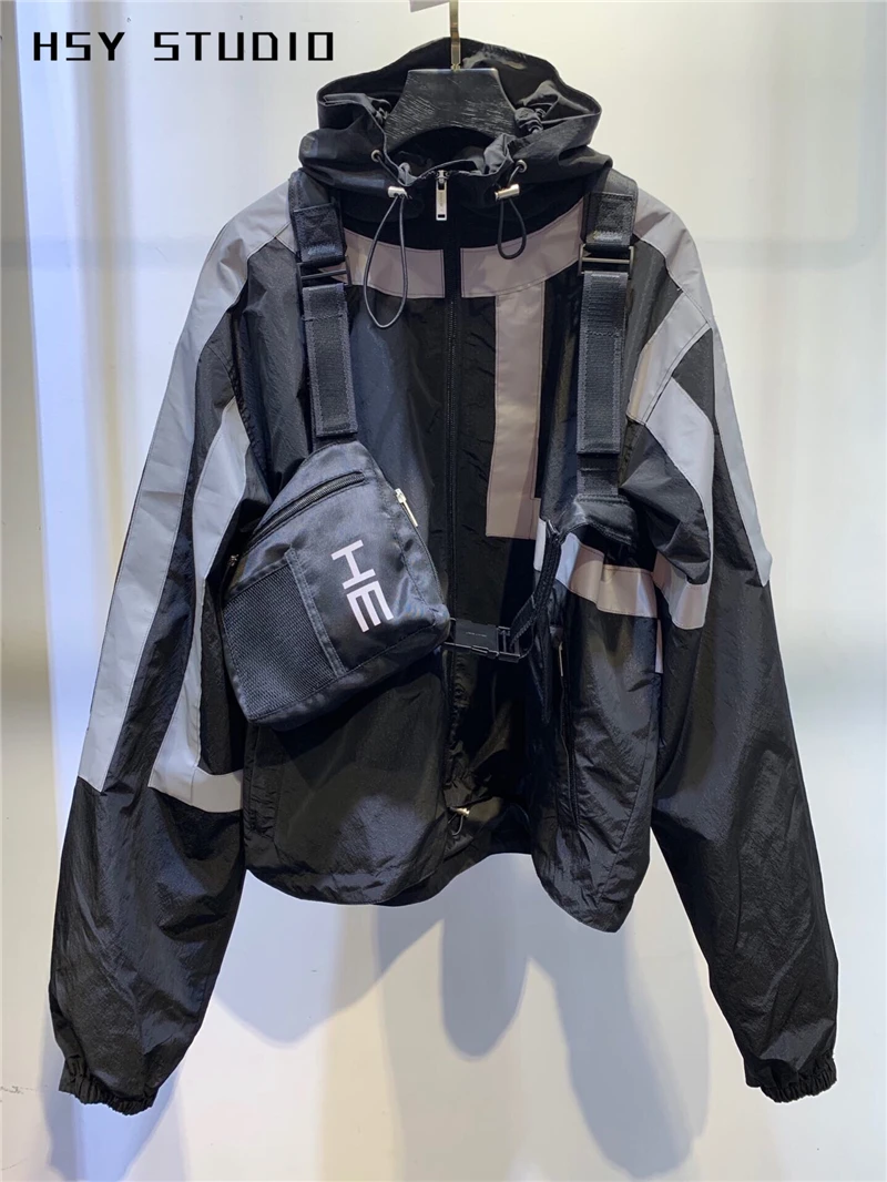 【HSY studo】2019 летняя новая трендовая Светоотражающая тонкая женская куртка с