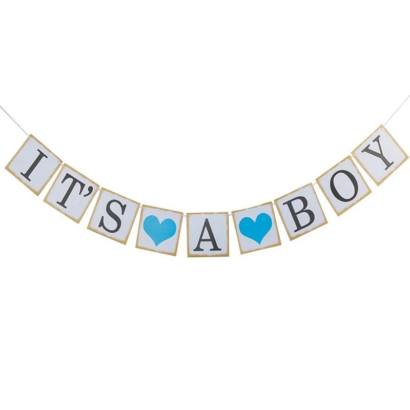 Its a boy banner 1 Набор детских воздушных шаров на день рождения, для мальчиков/девочек, с буквами, фольгированные воздушные шары «сделай сам», детские украшения, вечерние принадлежности - Цвет: Its a boy banner