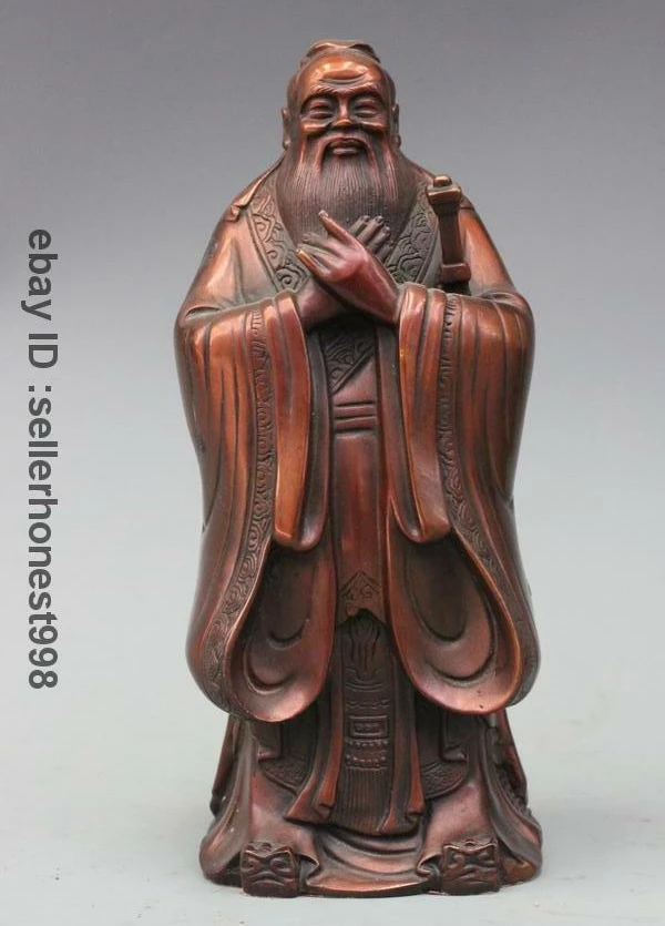 Китайская известная история Бронзовый истончик и образователь статуя Конфуция