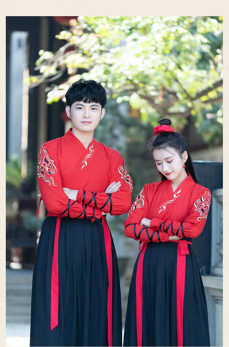 Hanfu костюм династии Тан с длинными рукавами китайский стиль костюмы традиционный старинный костюм для выступлений вышивка наряды мужской DN3510