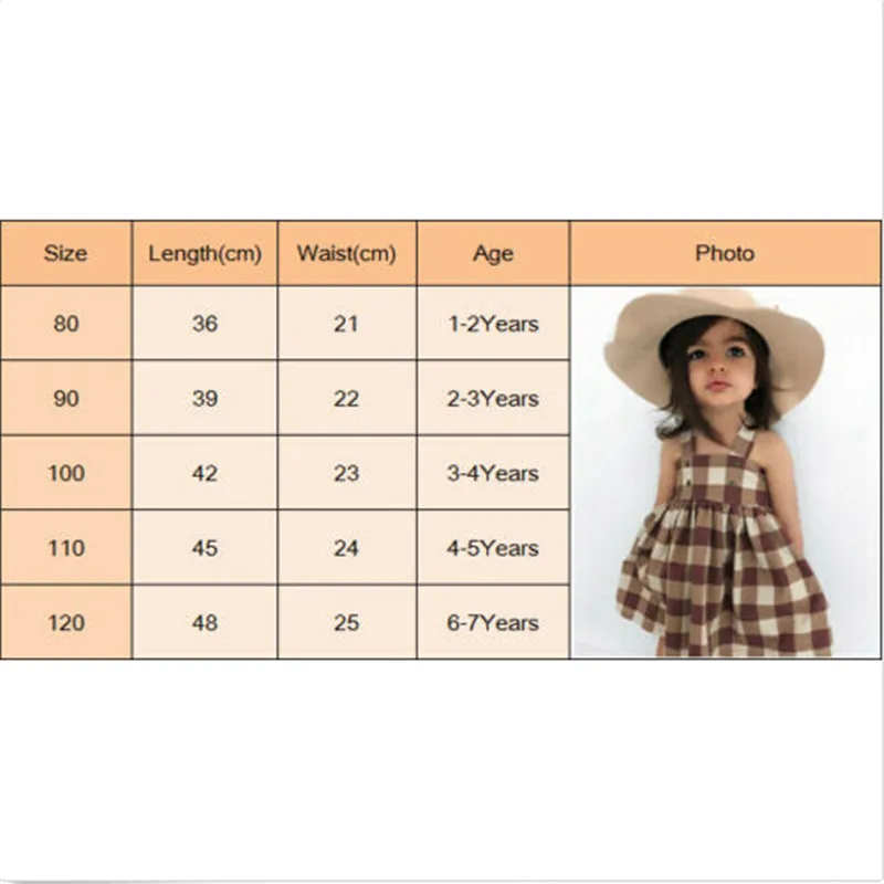 Baby Girls Summer Dress Kids Sleeveless Plaid Sling Princess Dresses 1-6Y Newborn Girl Clothes Cotton | Детская одежда и обувь
