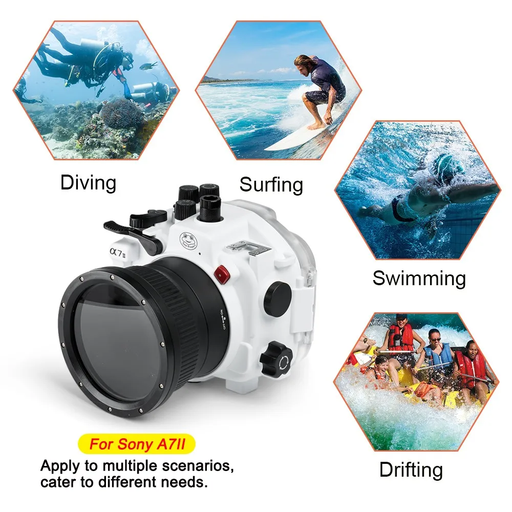 Подводный водонепроницаемый чехол Seafrogs A7 II Pro 40 м/130 футов для Sony A7R A7S объектив 28 70