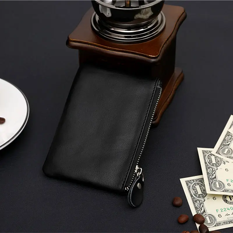 2019 Мини Для мужчин 100% натуральная кожа кошельки небольшой карман пенал мелкие