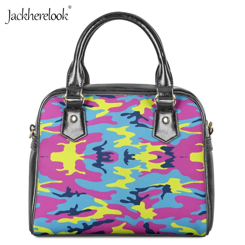 Jackherelook модная женская камуфляжная сумка через плечо кожаная женские камуфляжные