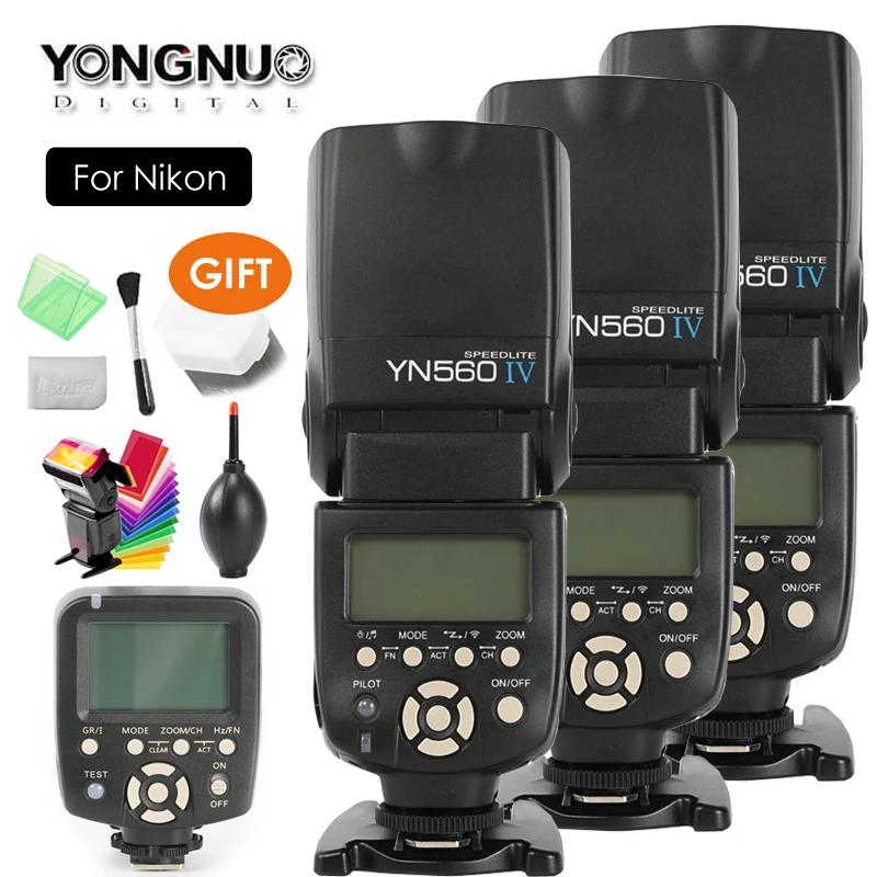 

YONGNUO YN560 IV,YN-560 IV Master Radio Flash Speedlite Speedlight + YN-560TX Controller for Nikon D760 D7200 D810 D600 D5000