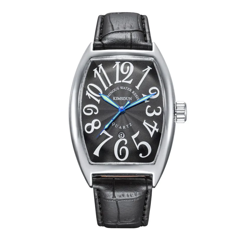Montre Homme, модные мужские часы, водонепроницаемые наручные часы для мужчин, новейшие кварцевые часы KIMSDUN, часы для мужчин, кожа, Relogio Masculino - Цвет: K-5
