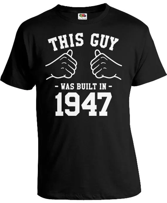 Футболка на день рождения 70th футболка для мужчин подарок 1947 год Tee A488|t shirt|personalized
