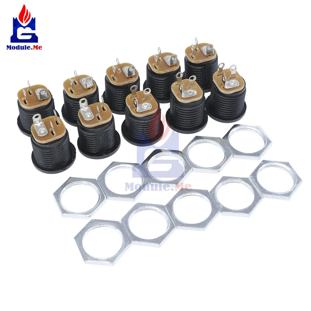 10PCS/Lot High Quality Effect/Pedal DC Power Supply Jack Socket 2.5mm F/S BK DC022 | Электронные компоненты и