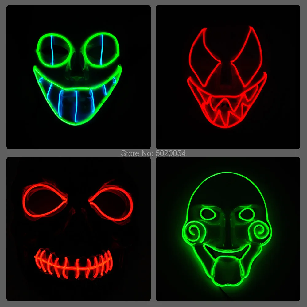 Популярный страшный декор для темативечерние светящаяся маска с ужасным лицом