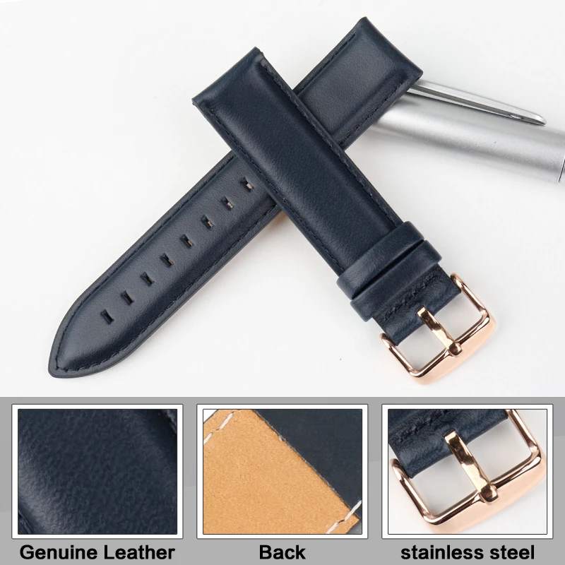 MAIKES High Qucality Watch band 12mm-20mm Watch Accessories Strap Sliver Roes Gold Buckle Watchband replacement bracelets