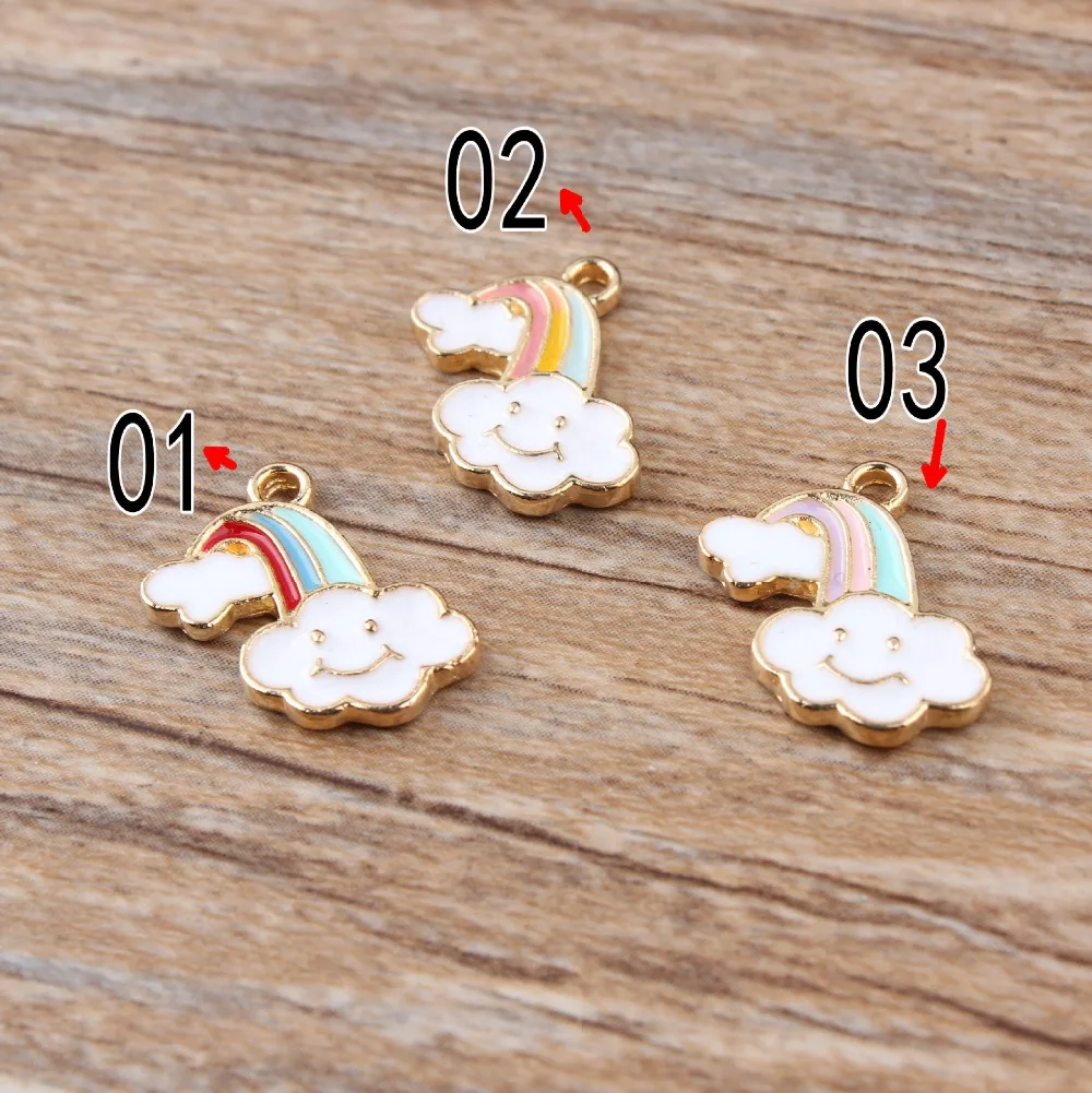 10 шт. 11*17 мм DIY корейские KC золотые эмалированные облачные подвески сплав