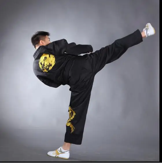 Кимоно каратэ черный тхэквондо вышивка ребенка обучение | Тематическая одежда и