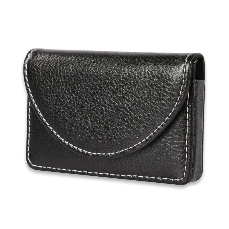 PURDORED 1 Pc Men Card Holder PU Leather Exquisite Magnetic Attractive Card Case Box Mini Wallet Male Credit Card Holder Bolsas
