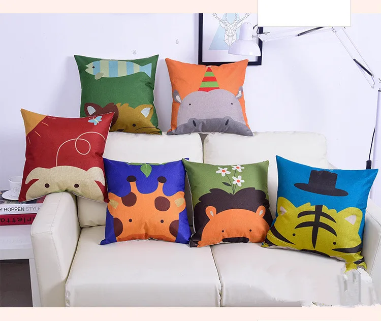

1PC Cartoon Fashion Leisure Sofa Cushion Linen Pillow Home Furnishing Office Sofa Decorative Throw Pillow with Core OU 042