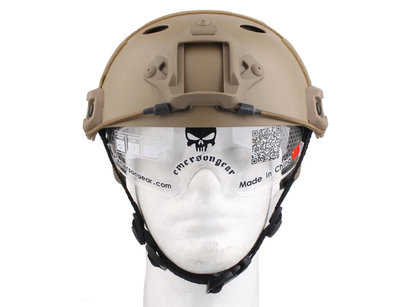 Emerson Быстрый Шлем с защитными очками типа PJ airsoft Dark earth EM8819A|emerson fast helmet|fast helmetemerson |