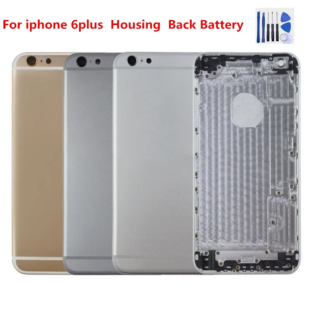 Корпус для iphone 6 plus Металлическая задняя крышка батарейного отсека средняя рамка